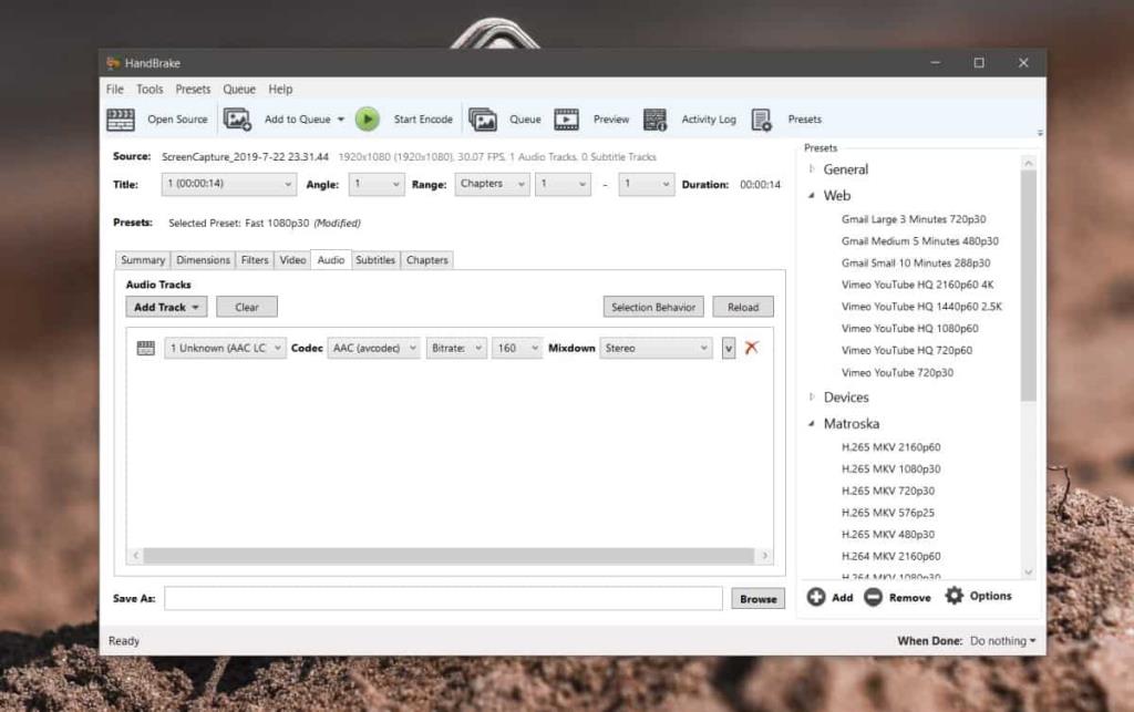 Cara mengompres video di Windows 10 dengan Handbrake