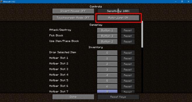 Como desativar o salto automático no Minecraft