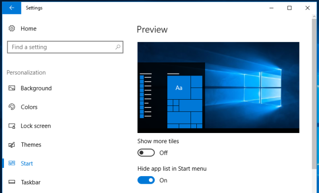 Como ocultar a lista de aplicativos do menu Iniciar no Windows 10