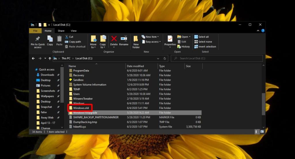 Cara mengosongkan ruang disk setelah pembaruan Windows 10