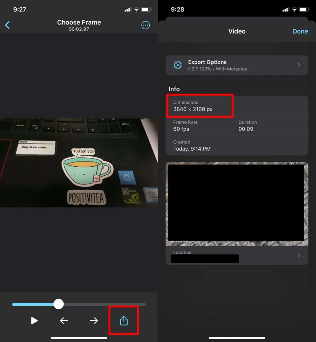 Cara mengekstrak bingkai resolusi tinggi dari video 4K di iOS