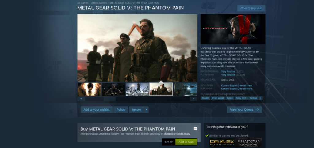 Como jogar Metal Gear Solid V: The Phantom Pain no Linux