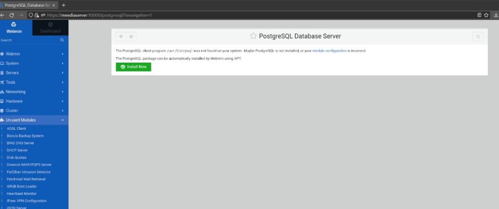 Como configurar um servidor de banco de dados PostgreSQL com Webmin no Ubuntu Server