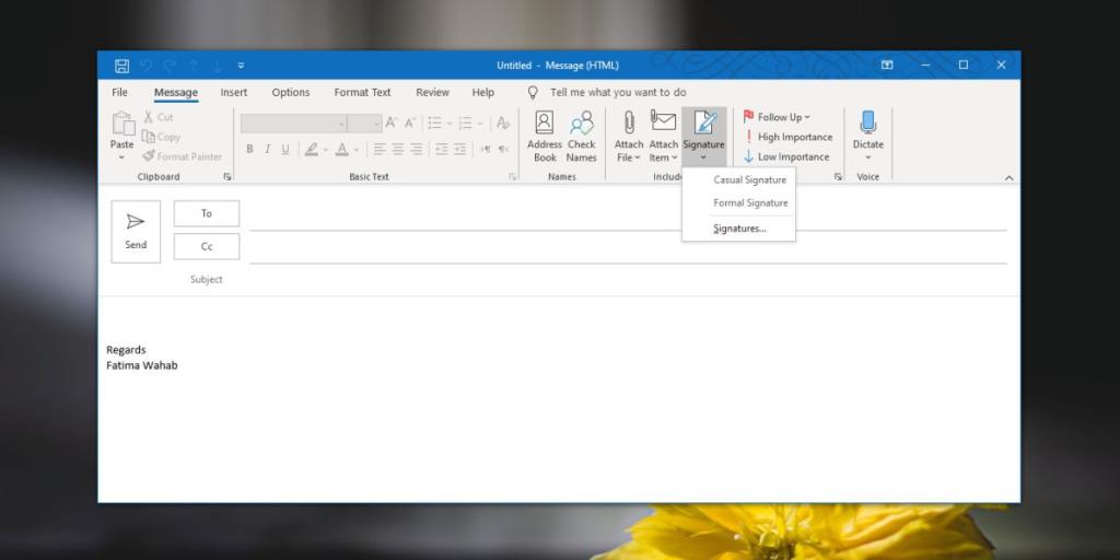 วิธีสร้างลายเซ็นใน Outlook สำหรับ Office 365 บน Windows 10