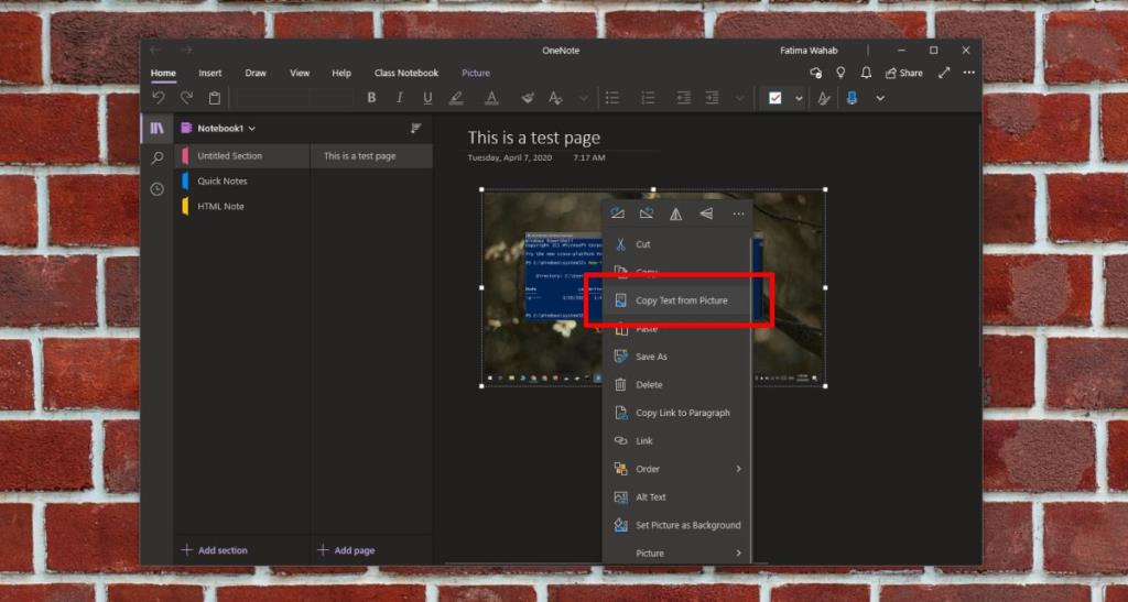 Cara memperbaiki opsi Salin teks dari gambar yang hilang di OneNote di Windows 10