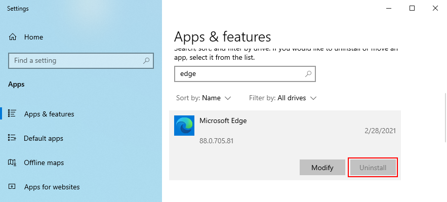 วิธีถอนการติดตั้ง Microsoft Edge จาก Windows 10