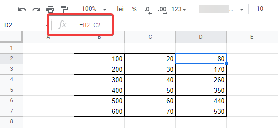 So subtrahieren Sie in Google Sheets (vollständige Anleitung)