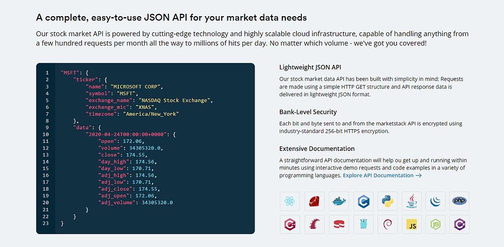 ĐÁNH GIÁ Marketstack - Dữ liệu chứng khoán theo thời gian thực, trong ngày & API dữ liệu thị trường lịch sử