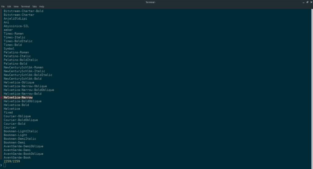 Как предварительно просмотреть шрифты в командной строке в Linux