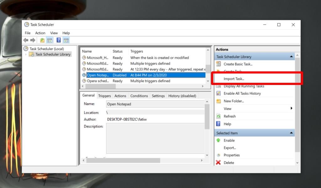 Cara mengimpor dan mengekspor tugas dari Penjadwal Tugas di Windows 10