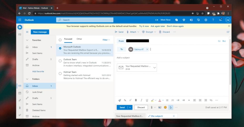 Cara mengunduh email Microsoft Outlook