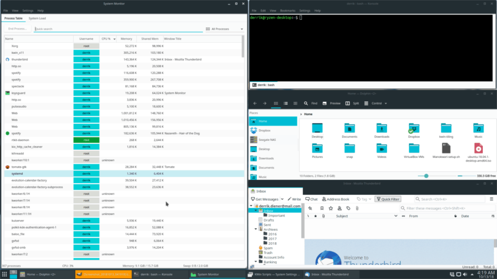 KDE Plasma5でタイリングウィンドウサポートを有効にする方法