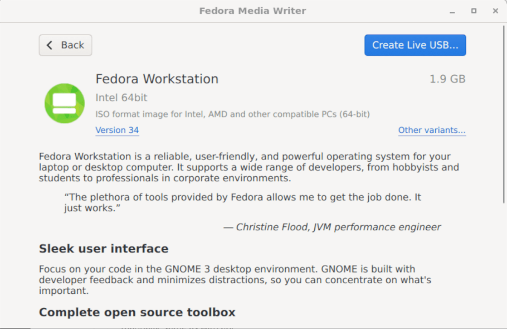 Como usar o Fedora Media Writer para criar um USB de instalação do Fedora