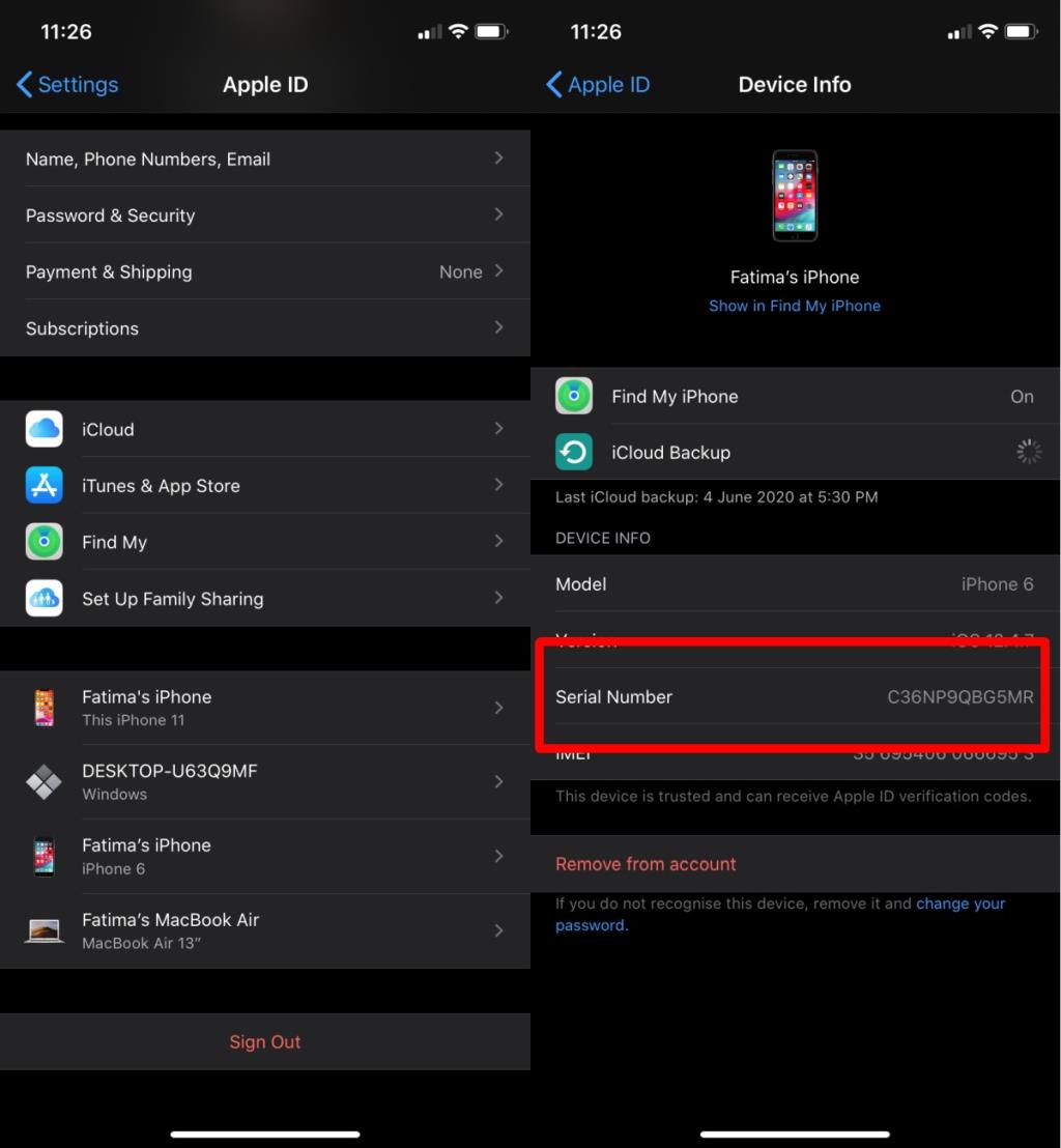 Cara menemukan nomor seri iPhone