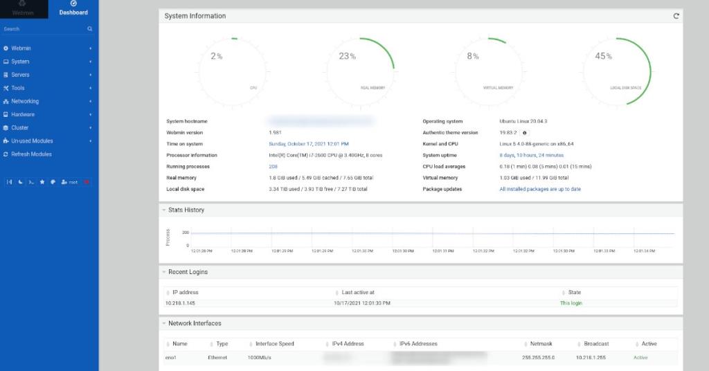 Cara mengatur pembagian NFS di Webmin di Server Ubuntu