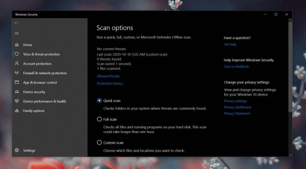 วิธีสแกนไฟล์หรือโฟลเดอร์ด้วย Windows Defender บน Windows 10