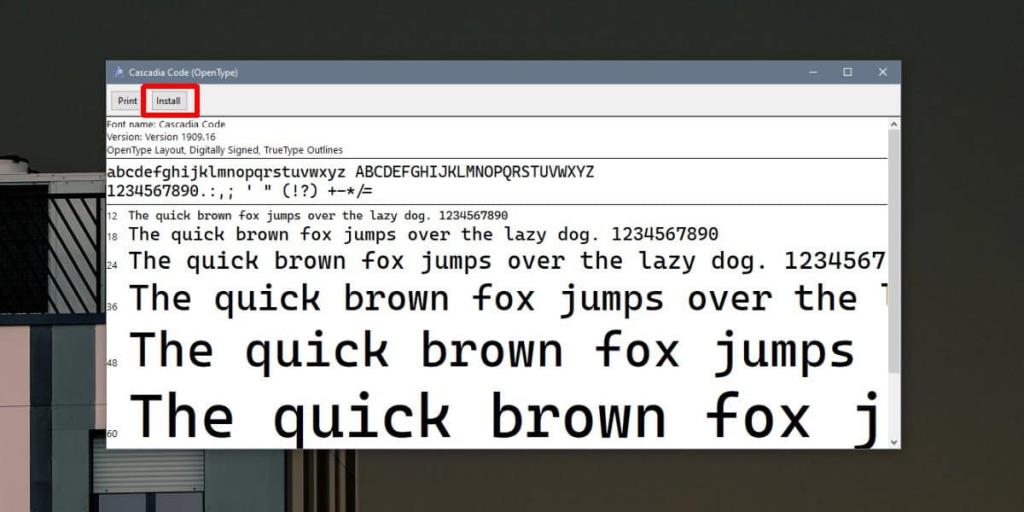 Cara menggunakan font Cascadia Code di Command Prompt di Windows 10