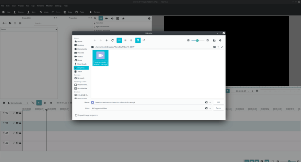 Cara memotong rekaman video di Kdenlive di Linux