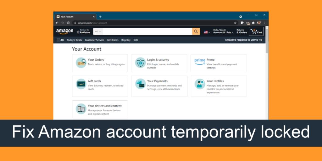 Come riparare laccount Amazon temporaneamente bloccato