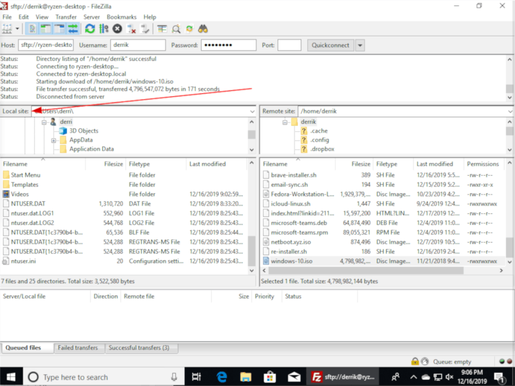 Cara mentransfer file besar antara Linux dan Windows