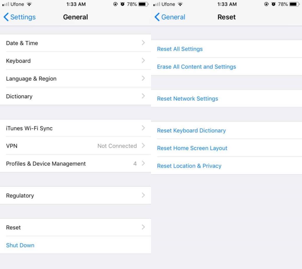 วิธีรีเซ็ตการอนุญาตแอพทั้งหมดบน iOS