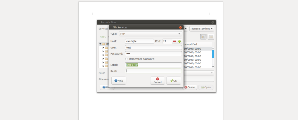 Cách mở tài liệu FTP từ xa trong Libre Office
