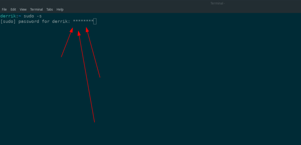 Cara menampilkan umpan balik kata sandi di terminal Linux