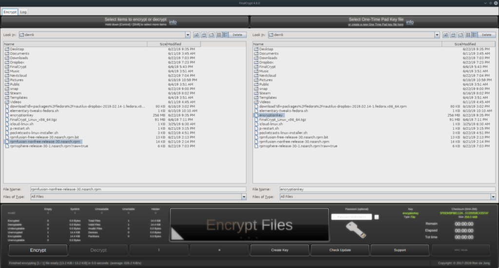 วิธีเข้ารหัสไฟล์ด้วย FinalCrypt บน Linux