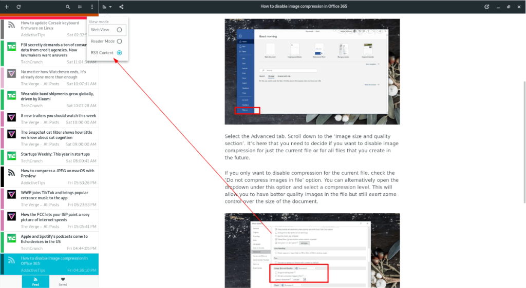 Cara mengatur pembaca RSS Umpan di desktop Linux