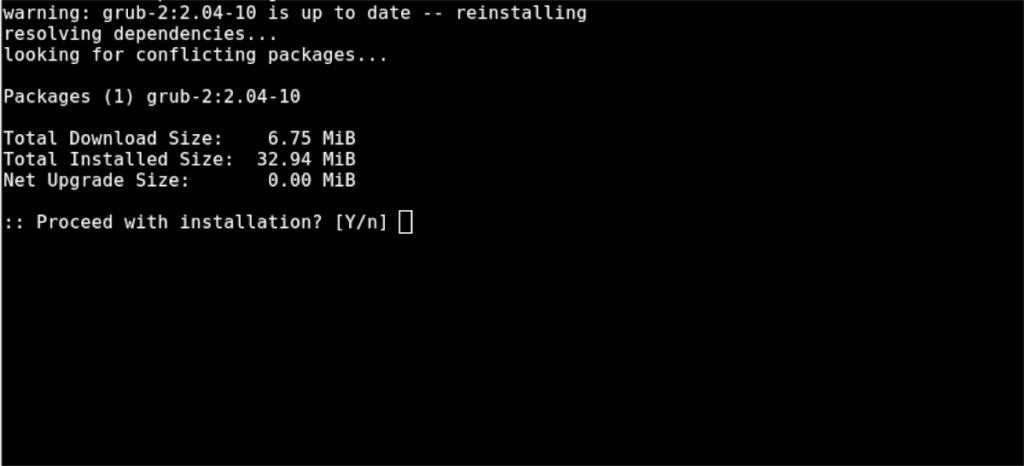 Como reinstalar o Grub no Arch Linux