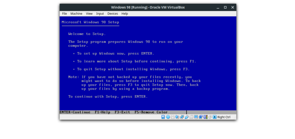 Cara menjalankan Windows 98 di Linux di mesin virtual