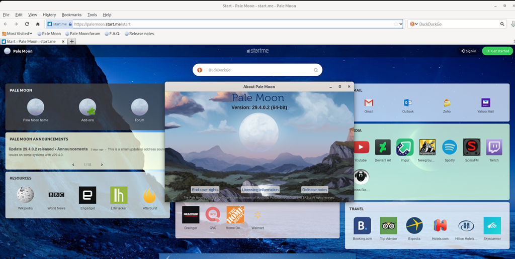 Cara menggunakan browser Pale Moon di Linux