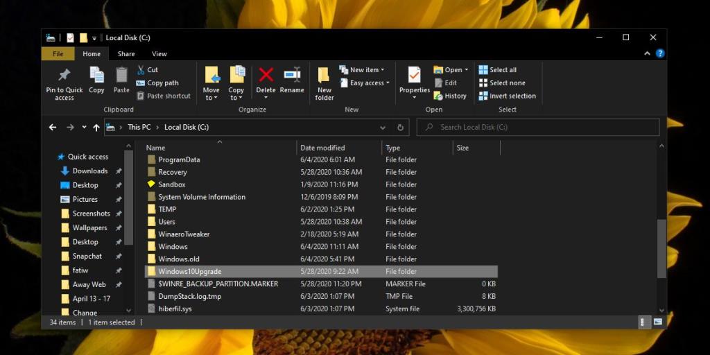 Cara menghapus folder Windows10Upgrade