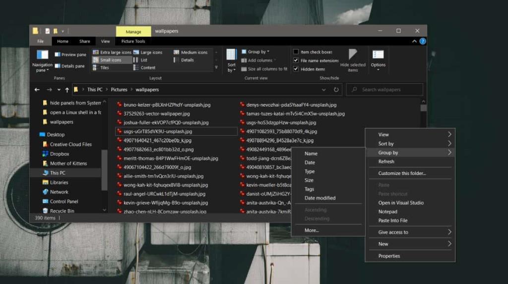 Cara menambahkan opsi pengelompokan dan pengurutan di File Explorer pada Windows 10