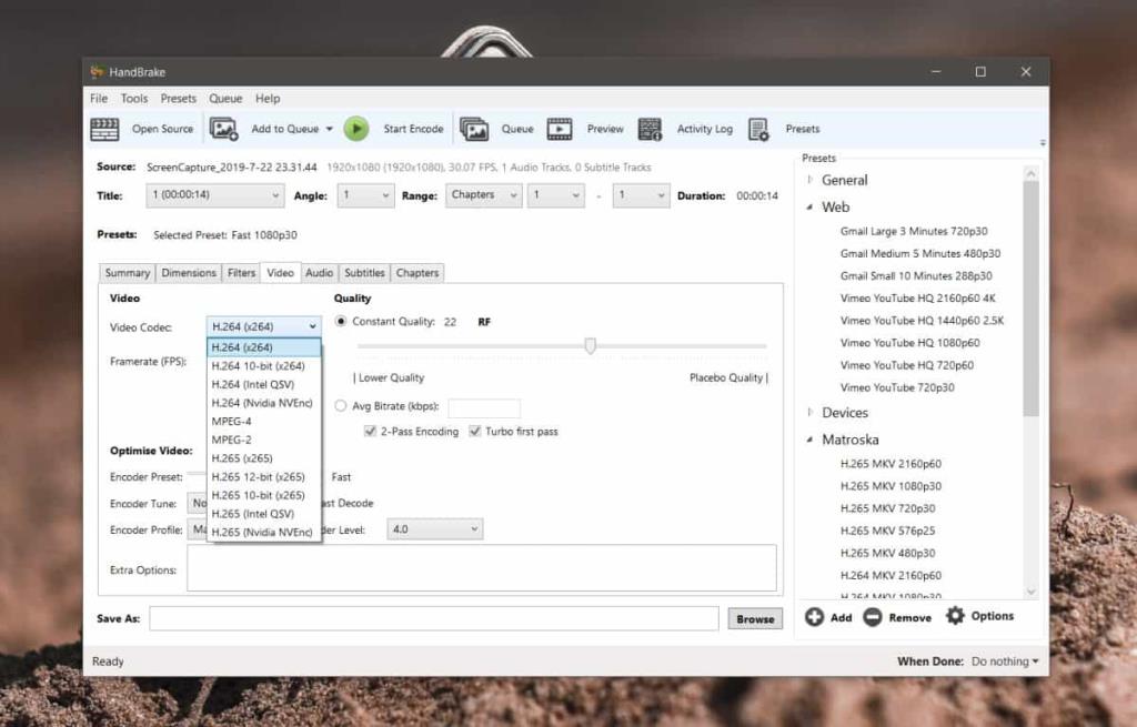 Cara mengompres video di Windows 10 dengan Handbrake