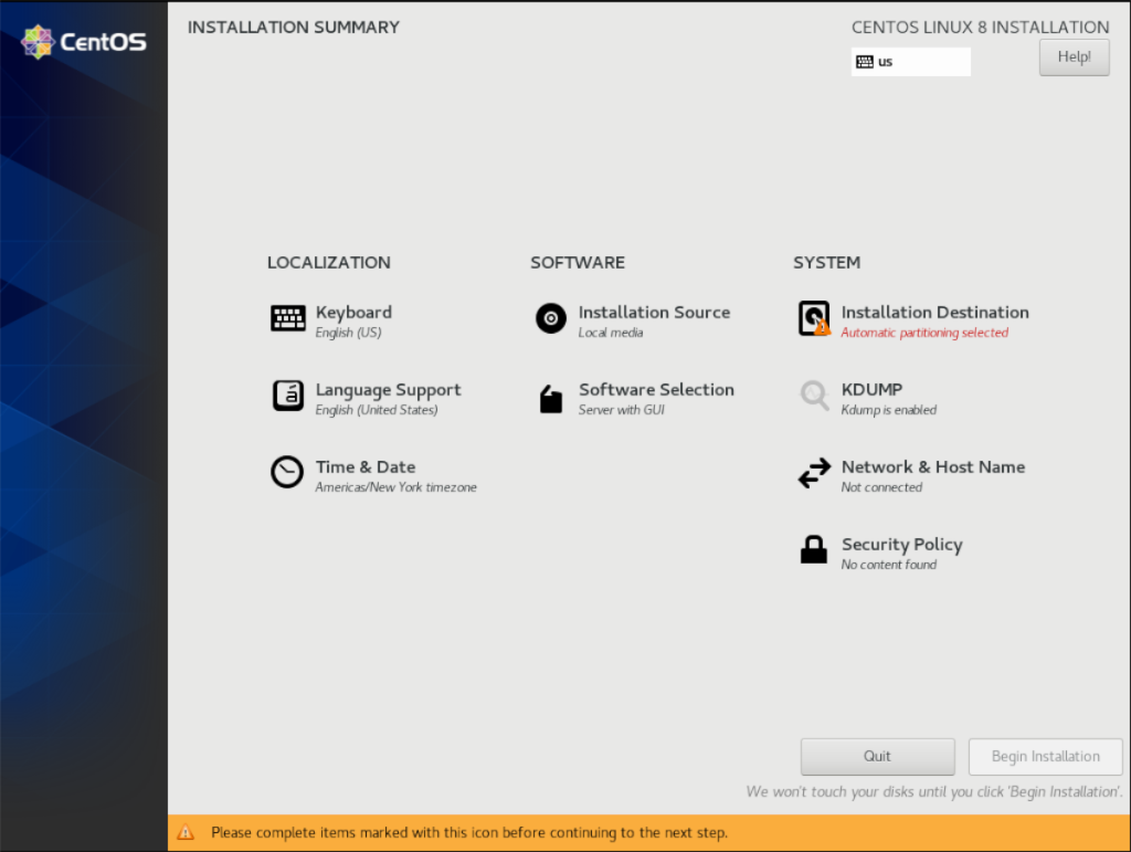 Come installare la workstation CentOS 8