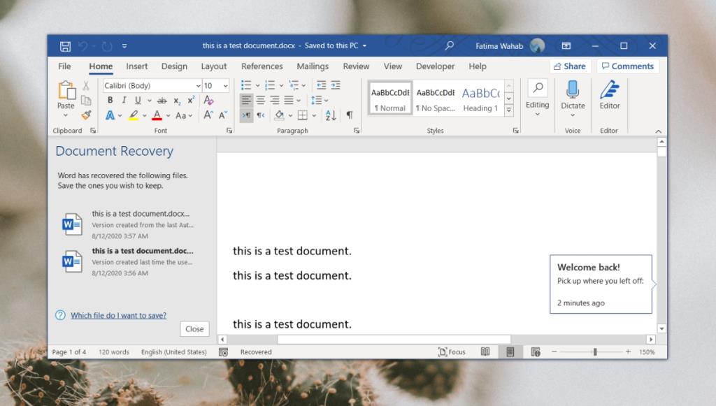 วิธีกู้คืนเอกสาร Word ที่ไม่ได้บันทึกใน Windows 10