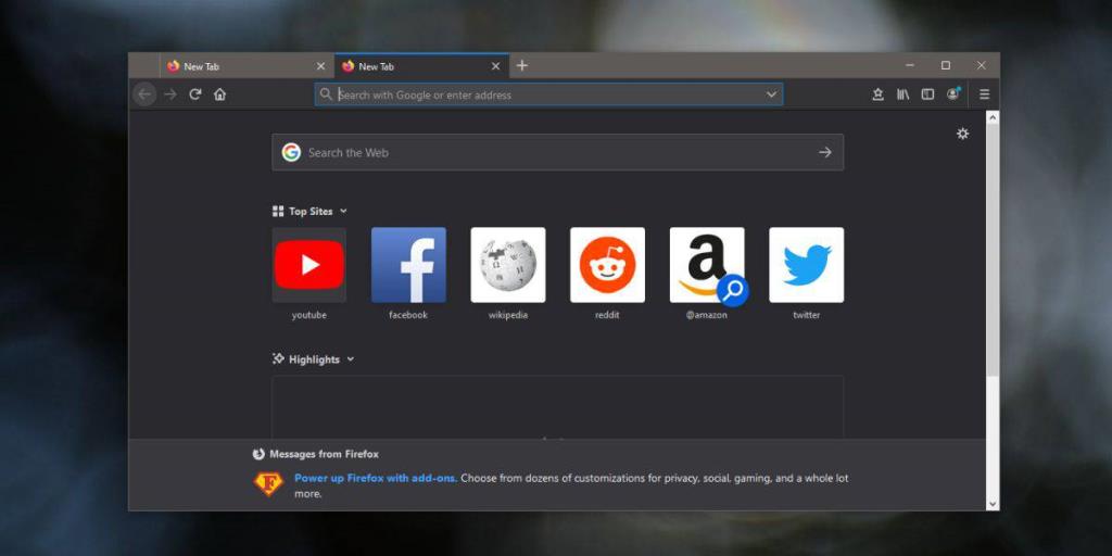 Cómo deshabilitar los mensajes de Firefox en la página de nueva pestaña