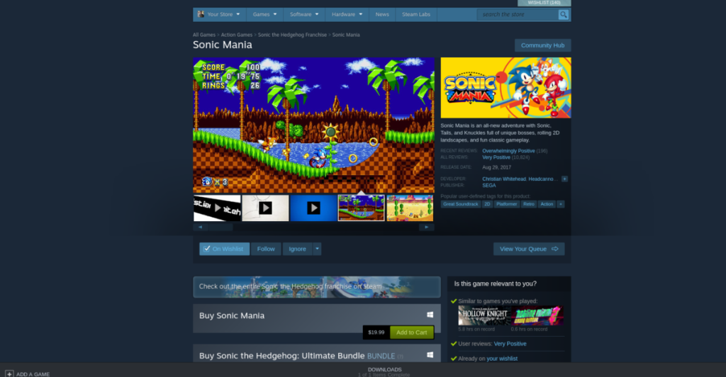 Cómo jugar Sonic Mania en Linux