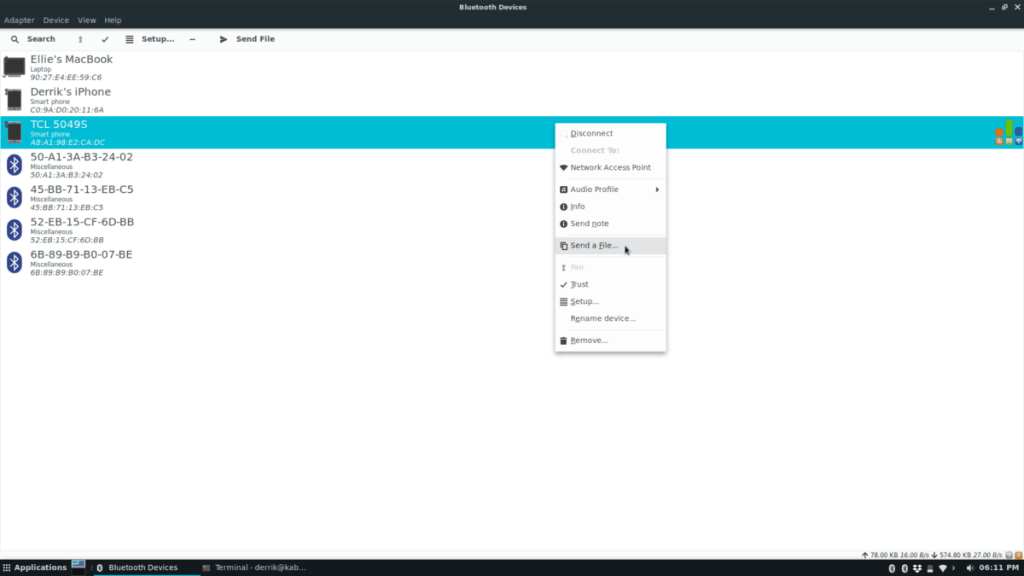 Cómo compartir archivos a través de Bluetooth en Linux