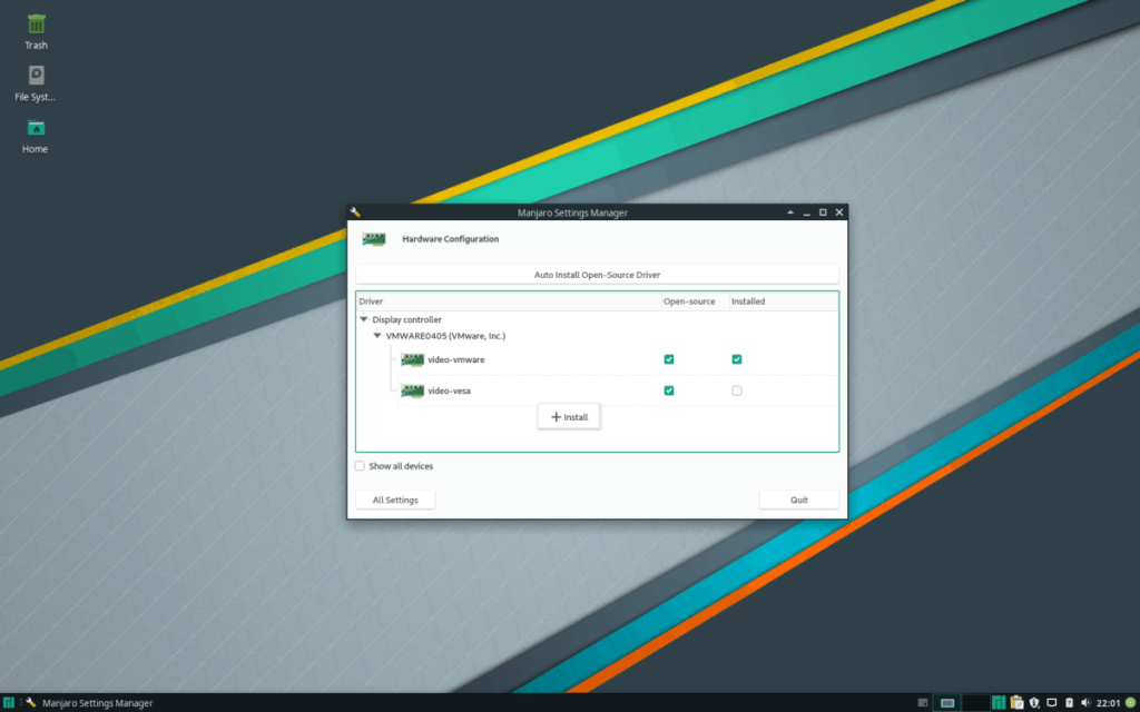 Como usar o instalador do driver Manjaro Linux