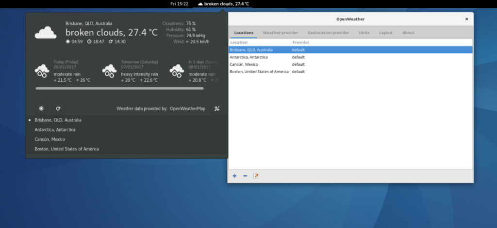 Cómo verificar el clima en Gnome Shell