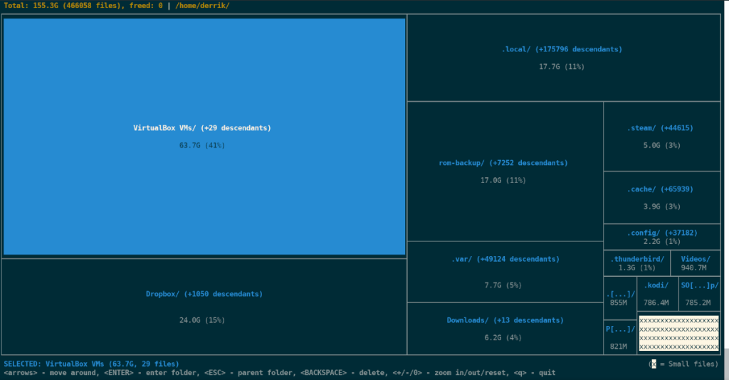 Как использовать Diskonaut для определения использования диска в Linux