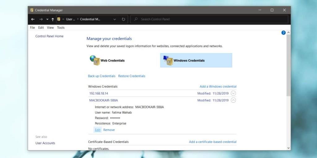 Cara memperbarui kredensial masuk untuk lokasi jaringan di Windows 10