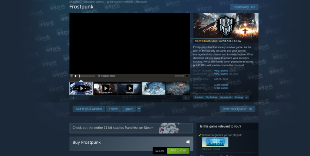 Como jogar Frostpunk no Linux