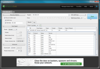 WhatsUp PortScanner: Monitore todas as portas TCP / UDP abertas e fechadas de PCs em rede