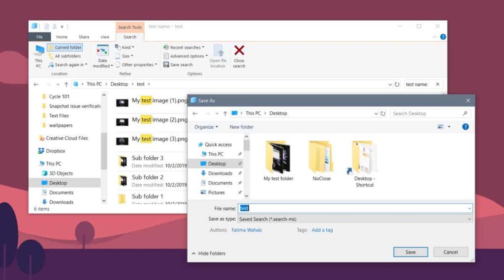 Cara menyimpan pencarian di File Explorer di Windows 10