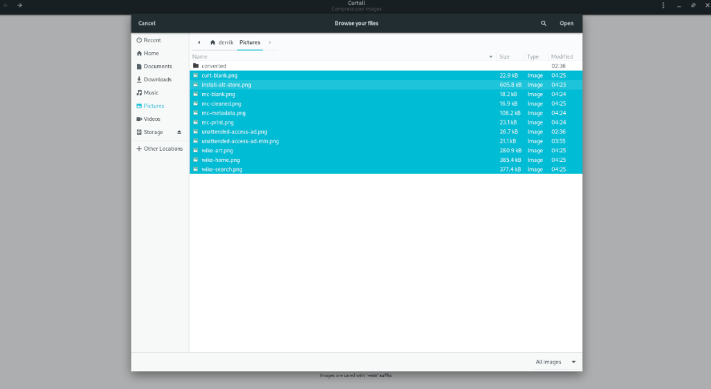 Cara mengompresi gambar di Linux dengan Curtail