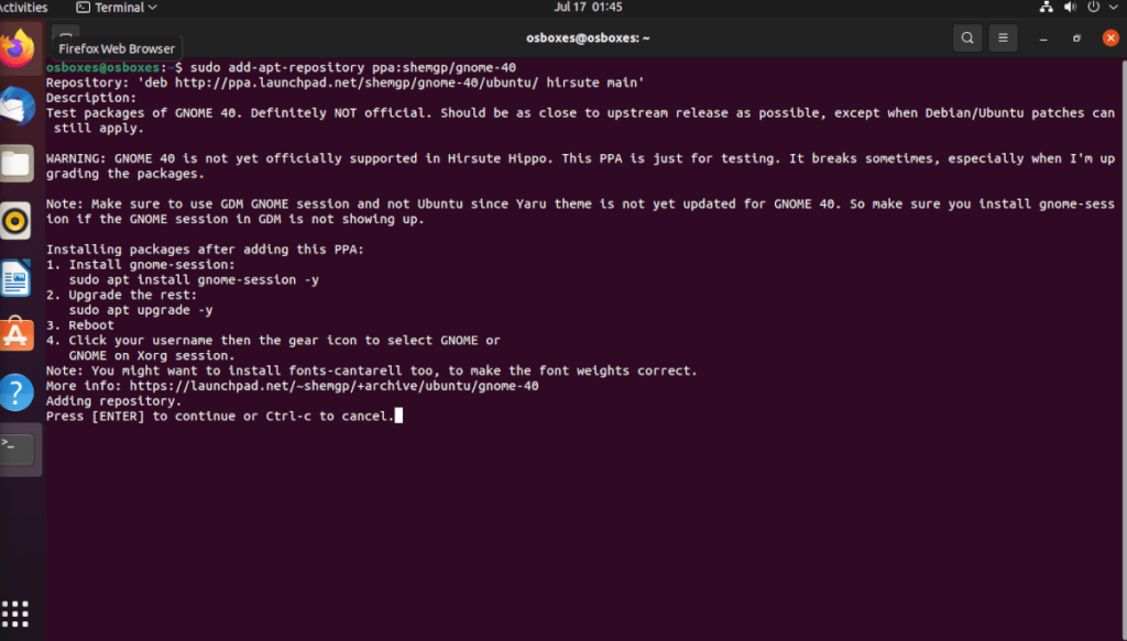 Cómo instalar Gnome 40 en Ubuntu 21.04