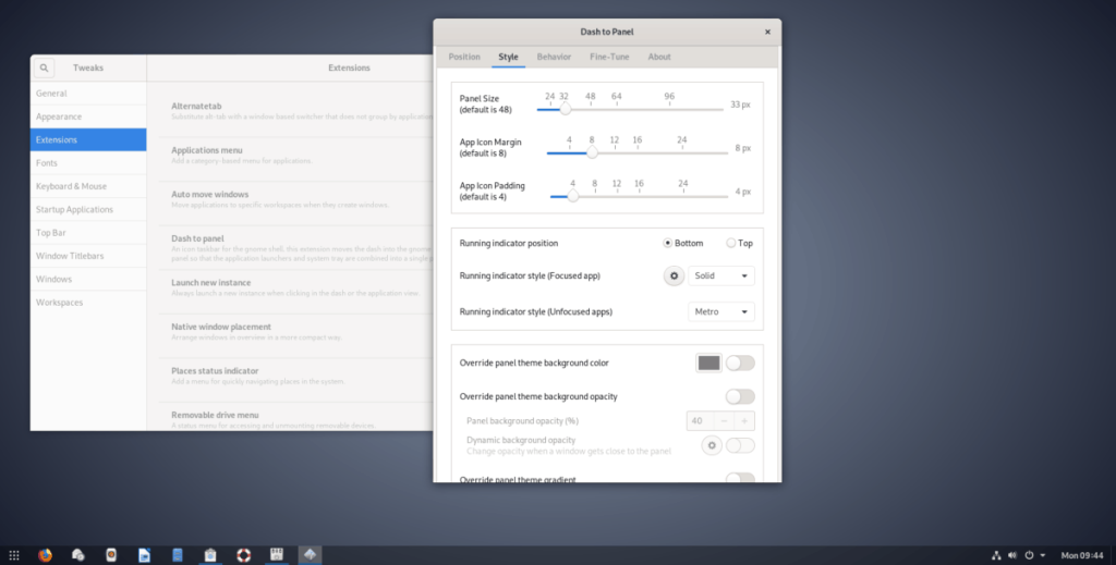 วิธีใช้ Dash to Panel เพื่อให้ Gnome Shell ดูเหมือน Windows